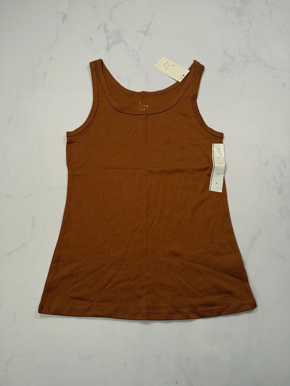 A New Day Tank Top Brown 90s Minimalist - Womens Medium